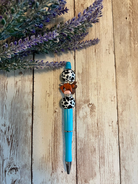 Blue cow pen